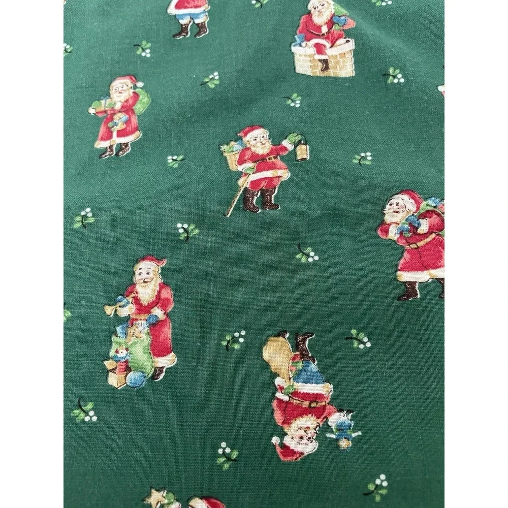 Vintage Christmas Bread Basket Liner‎ Santa Claus Tablecloth Runner Seasonal